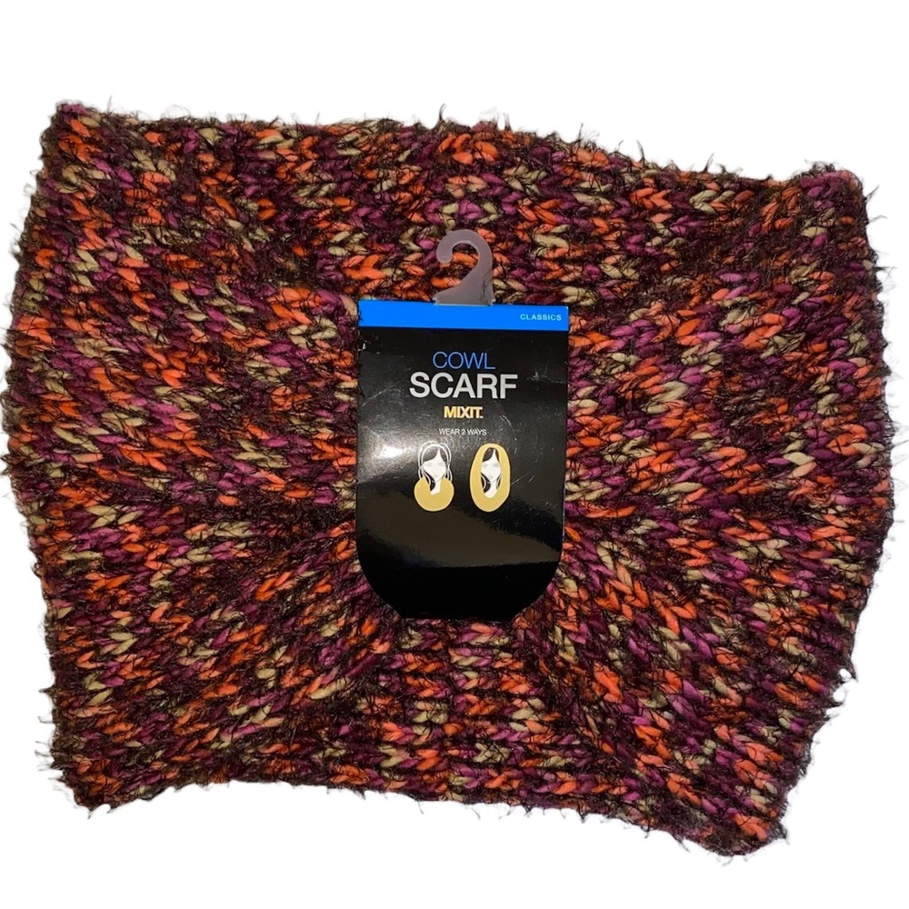NEW Cowl Eyelash Knit Multi Colored Scarf NWT